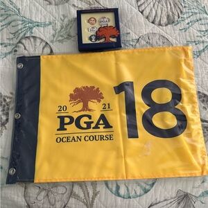 2021 PGA Championship Pin Flag and ball marker. Authentic Embroidered.